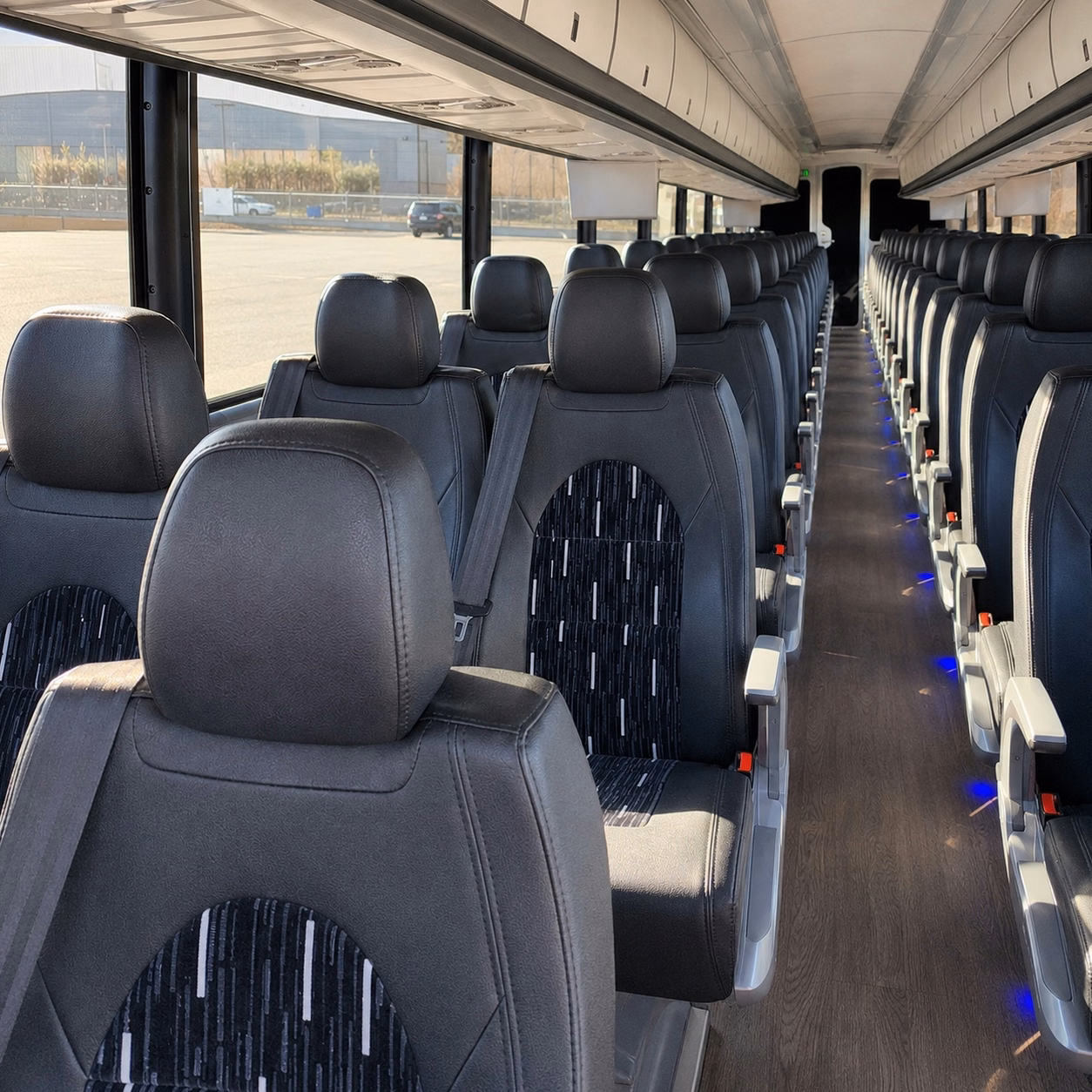 college station charter bus interior