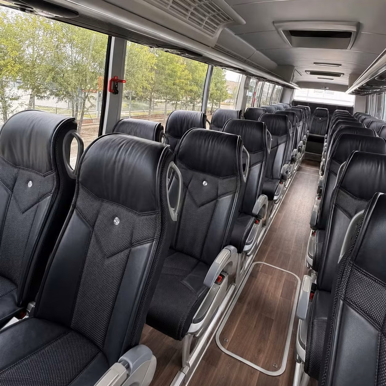 college station charter bus rental interior